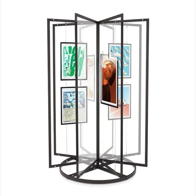 Painting exhibition board, school calligraphy art exhibition display shelf, rotatable octagonal prism
