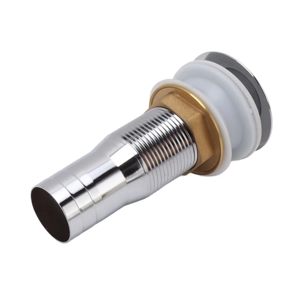 with Overflow Bathroom Sink Drain Flip Top Stainless Steel Vanity Vessel Drain Polished Electroplated Short Design Drain Stopper