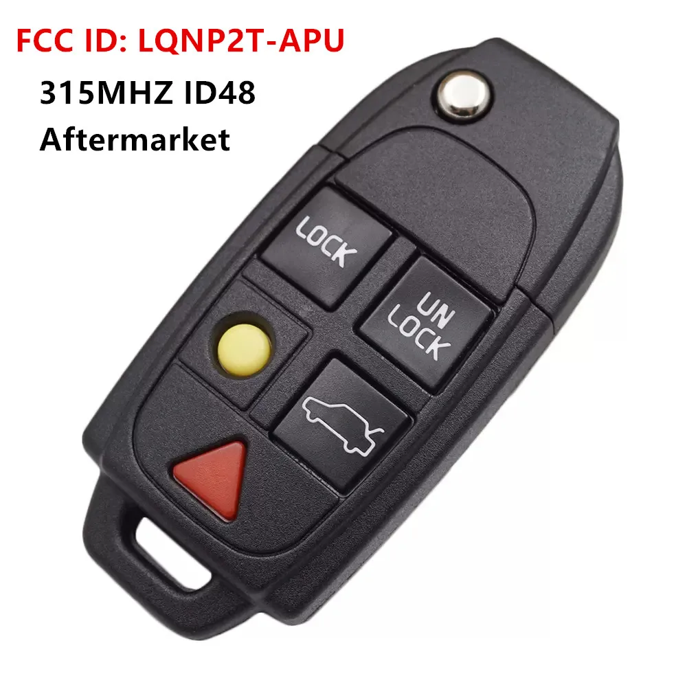 Część wymienna KEYECU Smart zdalny klucz składany Fob 5 przycisk 315MHZ ID48 dla VOLVO S60 S80 V70 XC70 XC90 FCC ID: LQNP2T-APU