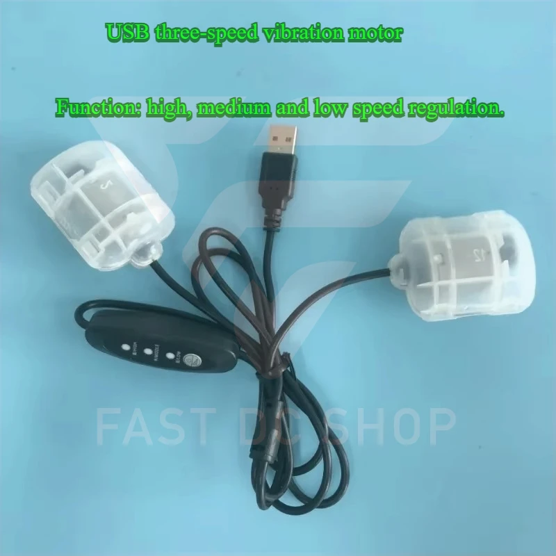 DC5V USB vibrating double motors 3 speed regulating massage device vibrating motor belt accessories with 1.1m cable.