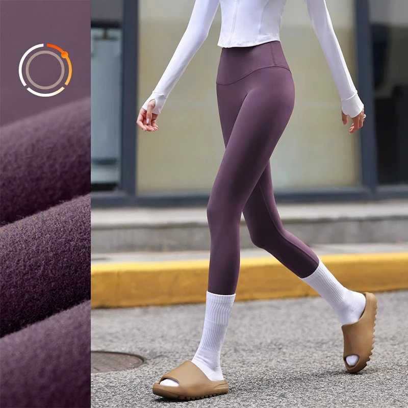 Nuevos pantalones de Yoga, mallas cálidas para mujer, mallas elásticas cálidas de lana para Fitness, mallas para correr para invierno, mallas deportivas para gimnasio y Yoga