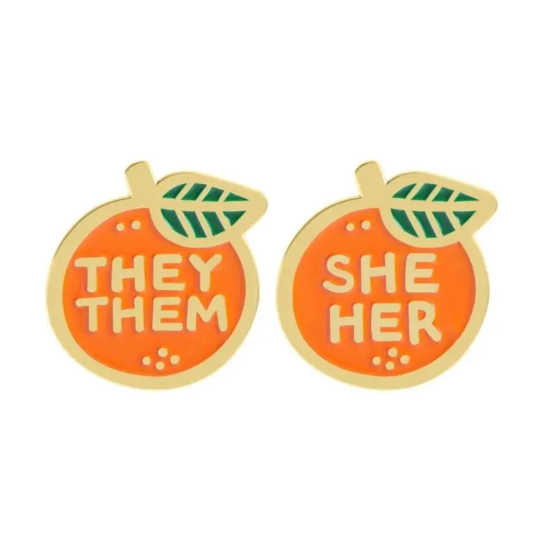 

A52E Unique Gender Pronoun Brooch Alloy Sturdy Fashion Jewelry
