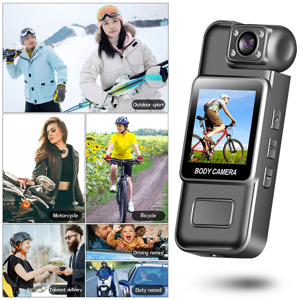 64GB portable and detection, portable with screen pocket, clip camera, high-definition vision enforcement device