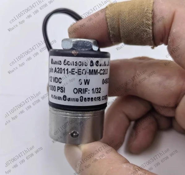 A2011-E-E0-MM-C203 Solenoid Valve, 12VDC, Power 6W, Pressure Resistance 1000 PSI, Tested OK