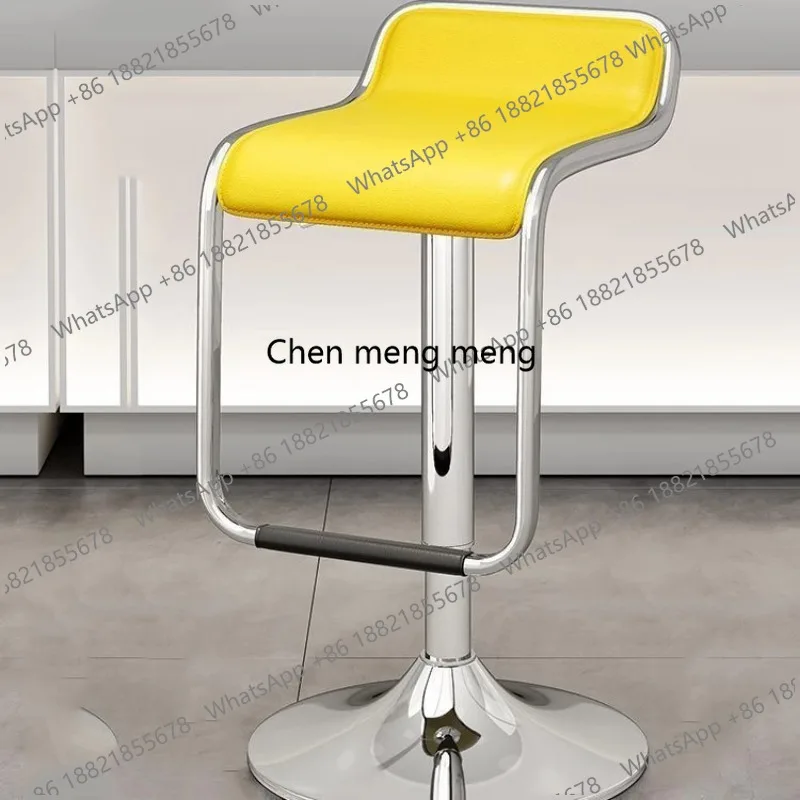 

Z10Office Counter Bar Chairs Metal Black Adjustable Modern Reception Desks Leather Bar Chairs Aluminum Cadeira Salon Furniture