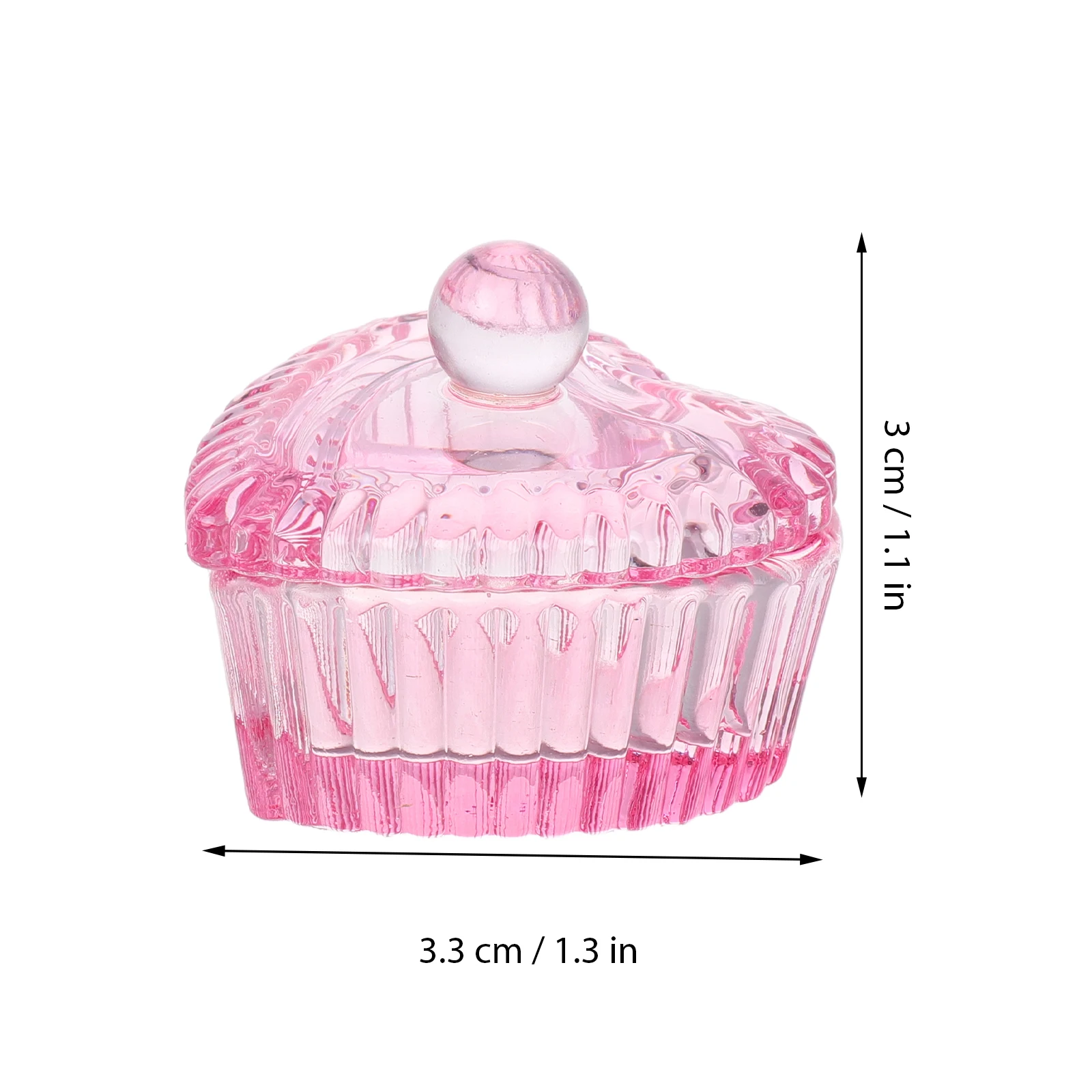 Heart Shaped Crystal Glass Dappen Dish With Lid Nail Polish Remover Container Brush Washing Bowl Jewelry Tray Japanese