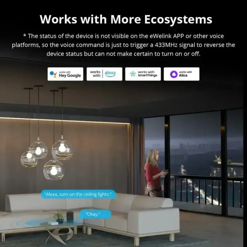Sonoff rf ponte r2 433mhz rf wi-fi gateway sem fio cena inteligente suporte de segurança em casa DW2-RF PIR3-RF sensor via ewelink alexa