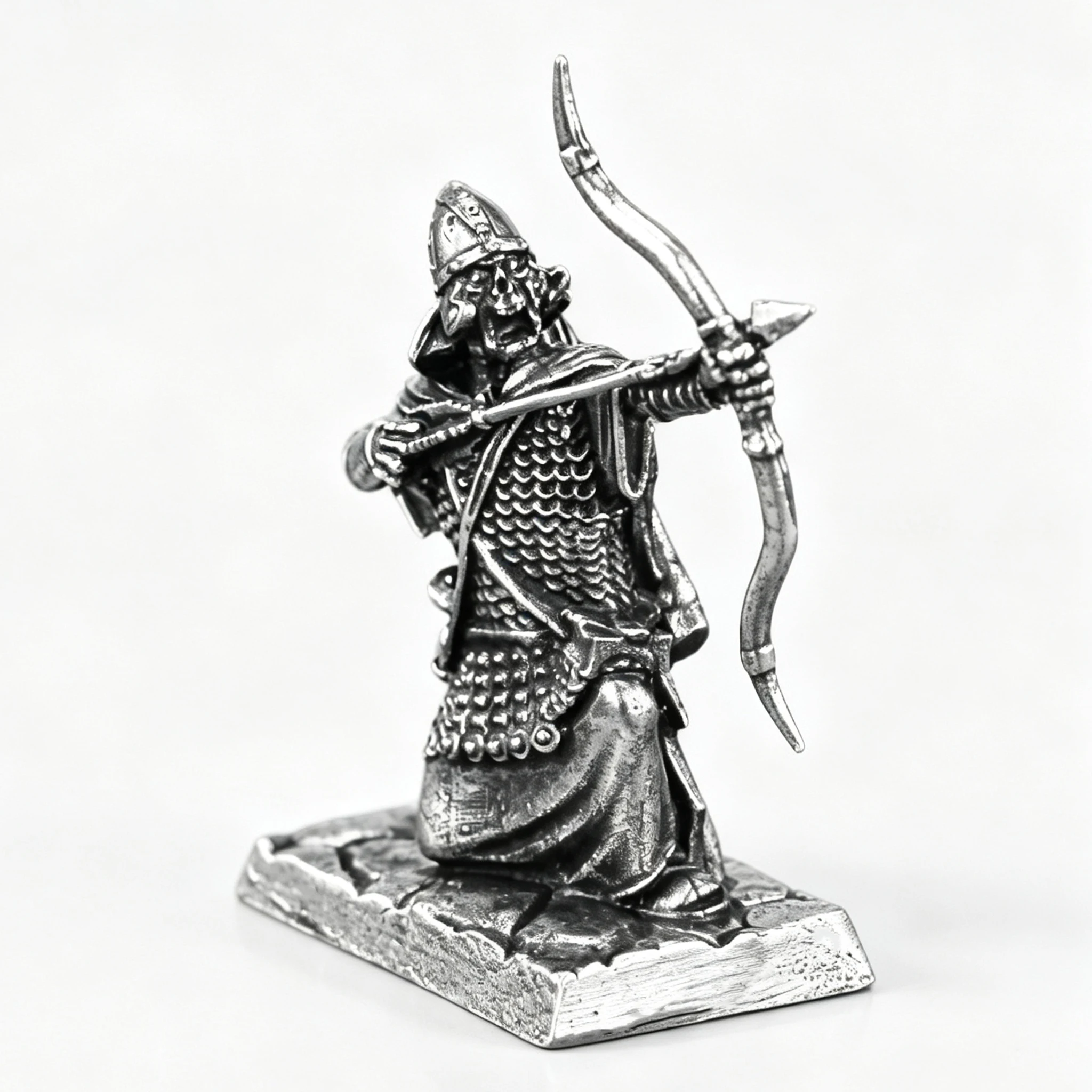 Metal Cupronickel Roman Soldier Figure Medieval Military Archer Model Sandbox Toys Desk Decoration Collection Car Interior Decor