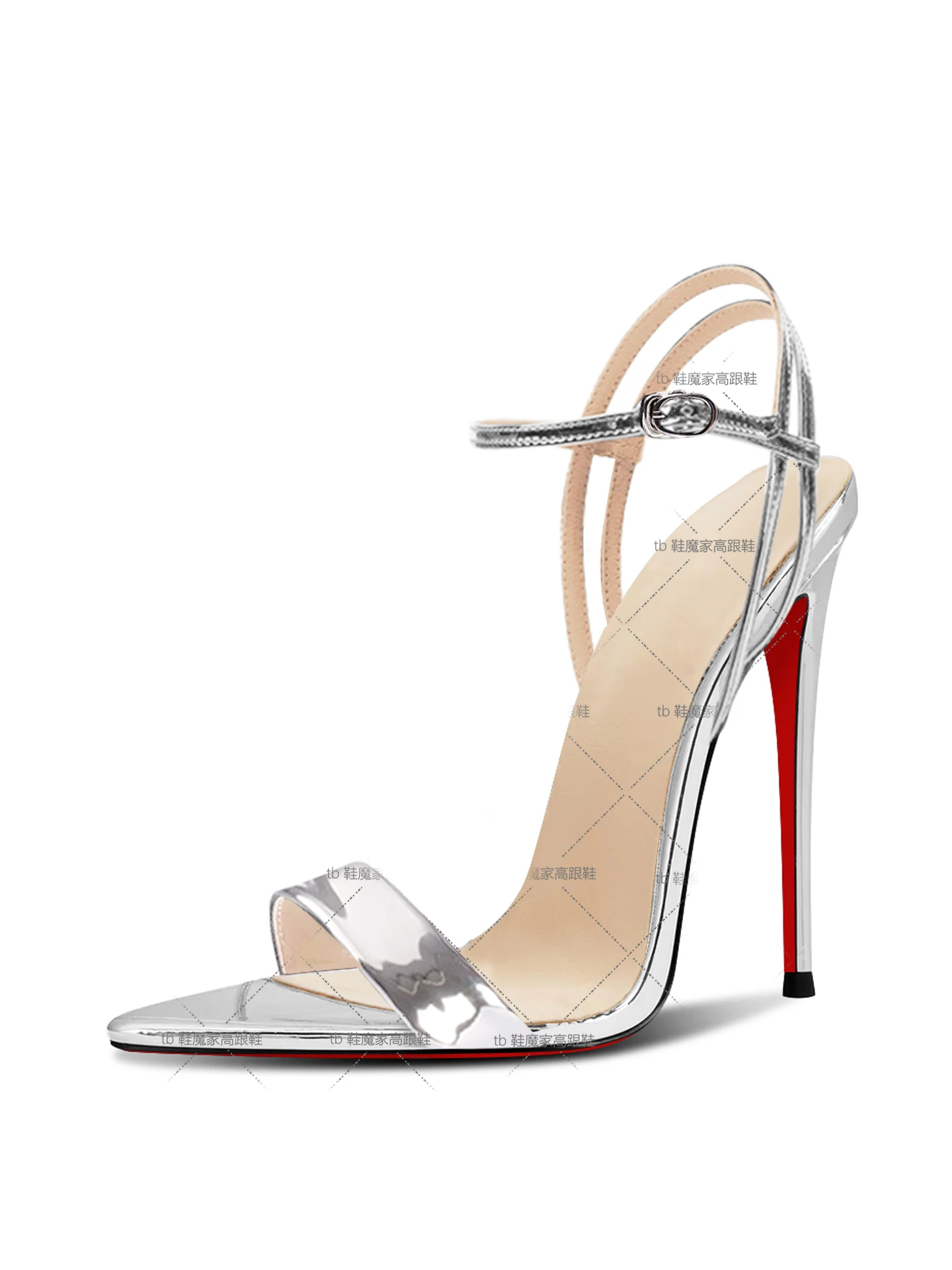 

26 стилей модных сандалий с острым носком и открытым носком, 12 см, сексуальные, больших размеров, элегантные женские туфли на высоком каблуке с красной подошвой