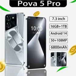 Pova 5 Pro Telefono 셀룰러 오리지널 버전, 글로벌 안드로이드 디멘시티 9300, 16G + 1TB, 6800mAh, 50 + 108MP, 4G/5G 휴대폰