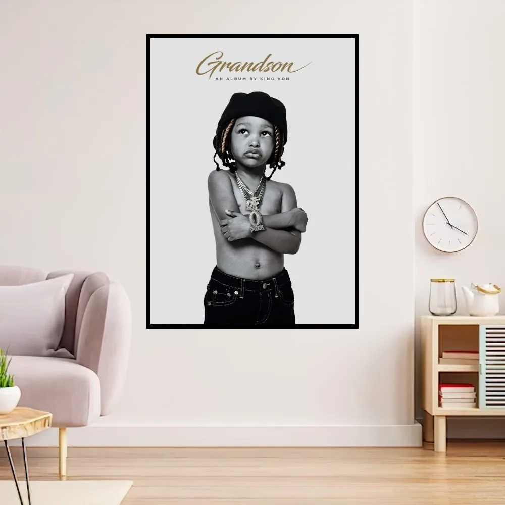 Rapper K-King V-Von Grandson Poster Prints Wall Painting Bedroom Living Room Decoration Office Small