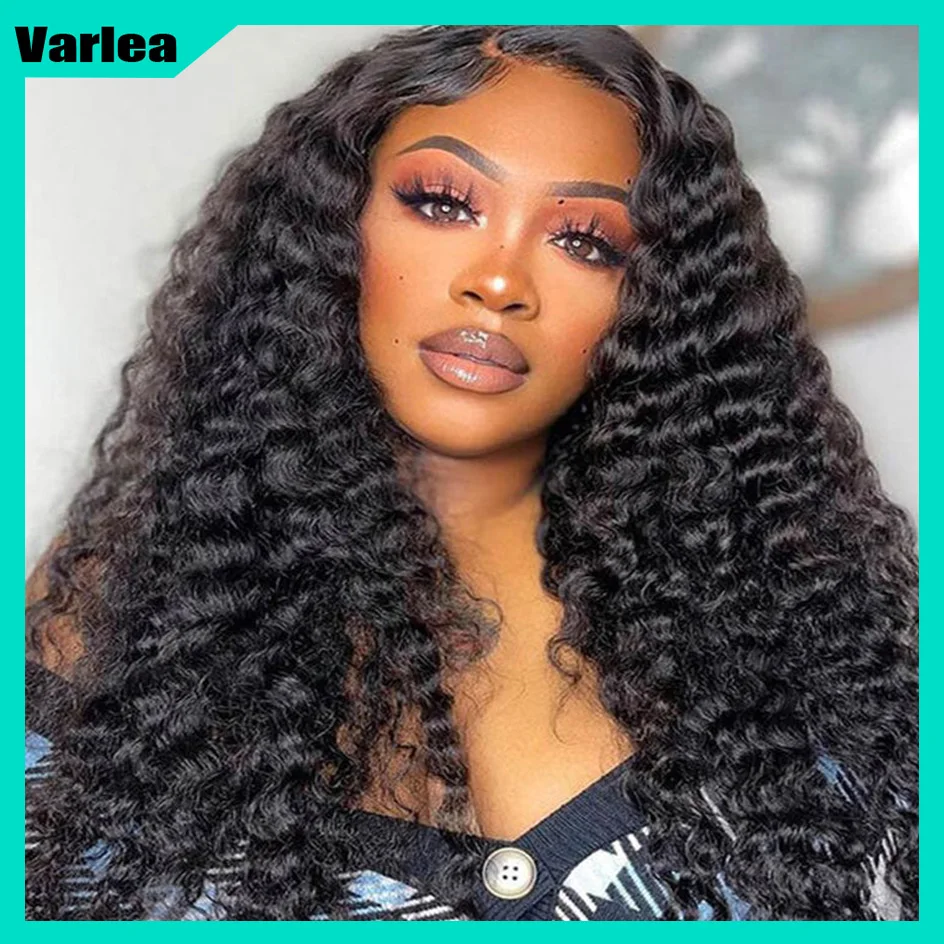 Varlea Brazilian 13x4 Lace Front Wigs Deep Wave Wigs Curly Wigs Water Wave Human Hair Wig Black 13x6 Frontals Wigs Human Hair