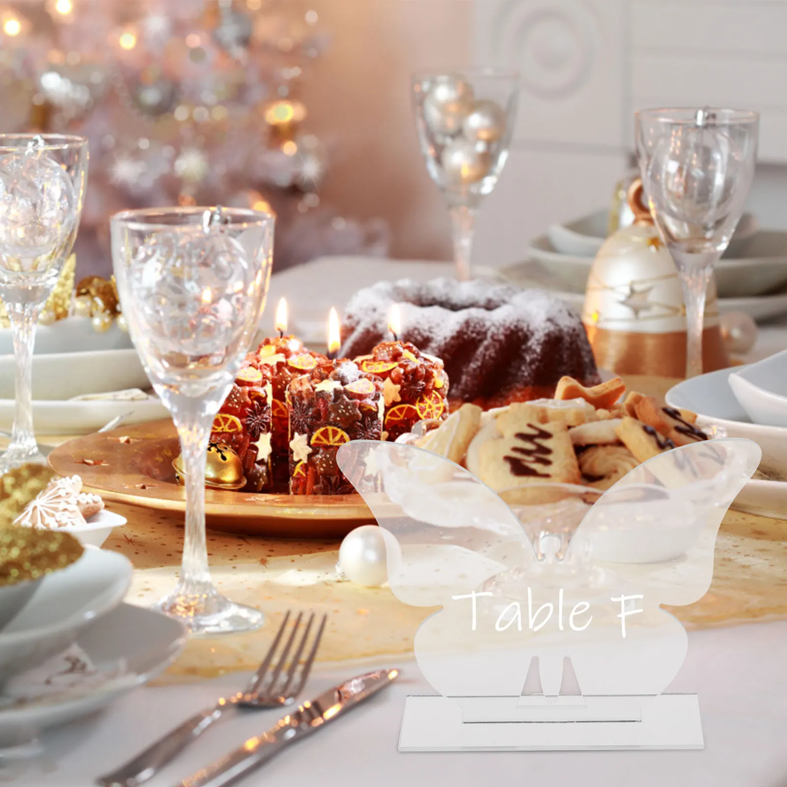 

6 Sets Table Card Rustic Wedding Numbers Sign for Party Acrylic Reception Standing Banquet Restaurant
