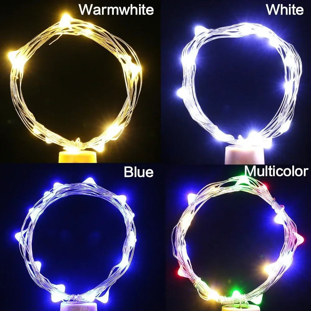 Battery Operated LED Colorful Fairy String Lights Mini Silver Copper Wire for DIY Party Decor Christmas Halloween