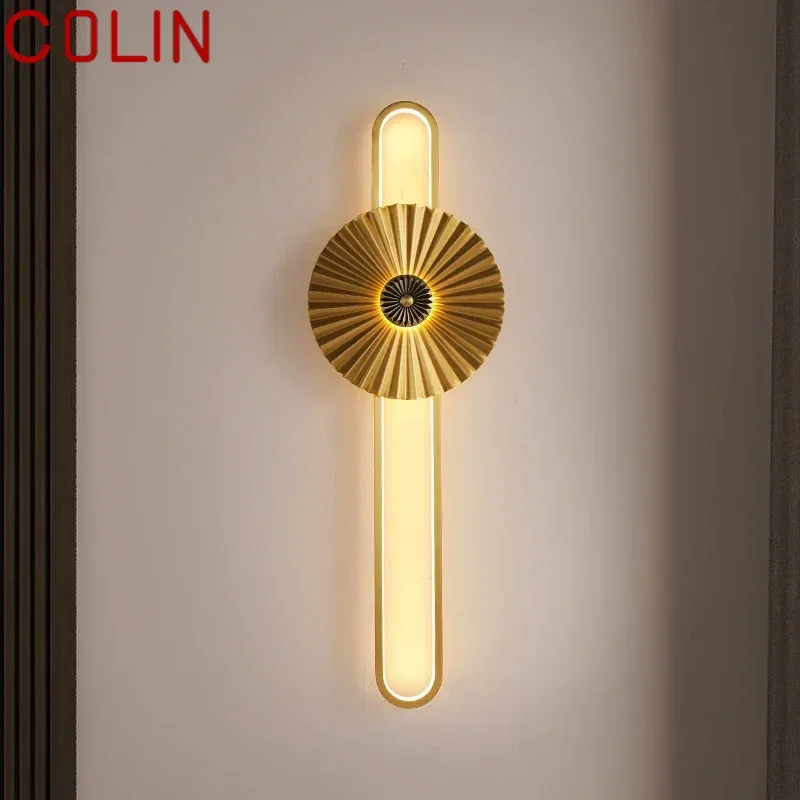 Colin lâmpada de parede bronze led moderno luxo arandela luz decoração interior do agregado familiar quarto cabeceira sala estar corredor