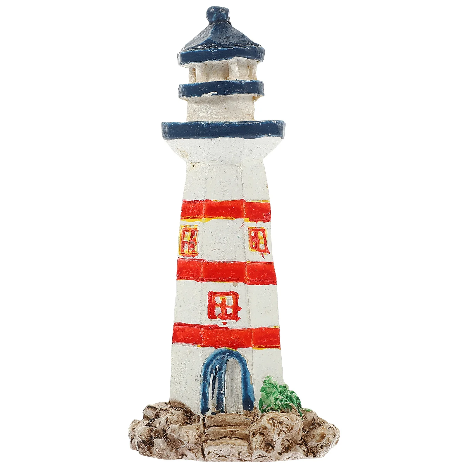 

Resin Lighthouse Decor Mediterranean Style Nautical Tabletop Ornament Coastal Home Decoration Sea Theme Sculpture