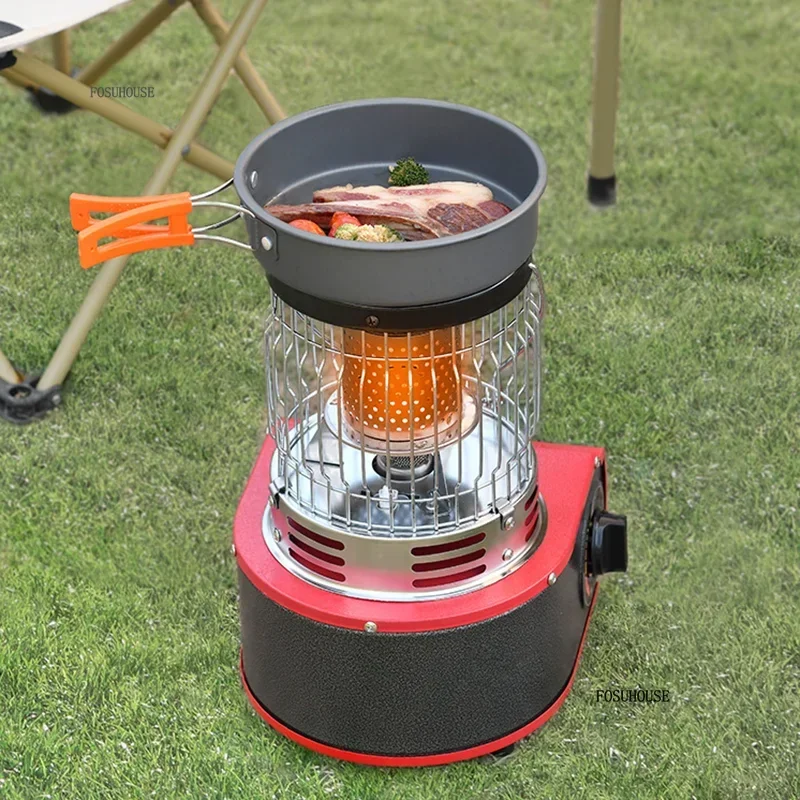 #Winter Outdoor Patio Heaters Portable Gas Stove Heating Stove Portable Multi-function Cassette Stove Outdoor Camping Heater B A