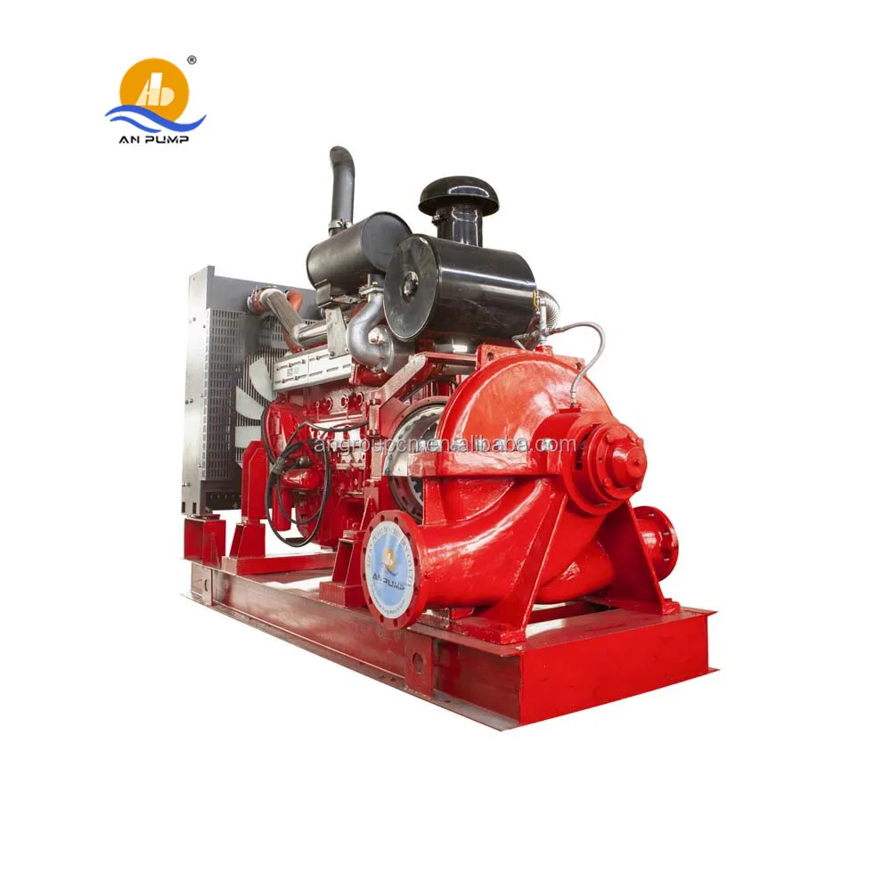 300 Hp Industrial Large Volume Diesel Driven Double Suction Horizontal Split Case Fire Pump