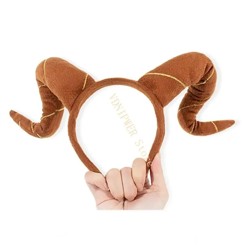 Demons Horn Bandbands Halloween Headswear Adjustable Hair Hoop Hairband D08E