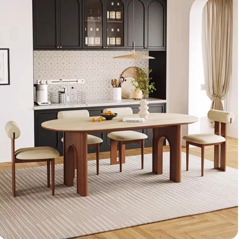 Brown 6 Person Dining Table Luxury Designer Unique Living Room Dining Table Restaurant Nordic Tavoli Da Pranzo Home Furniture