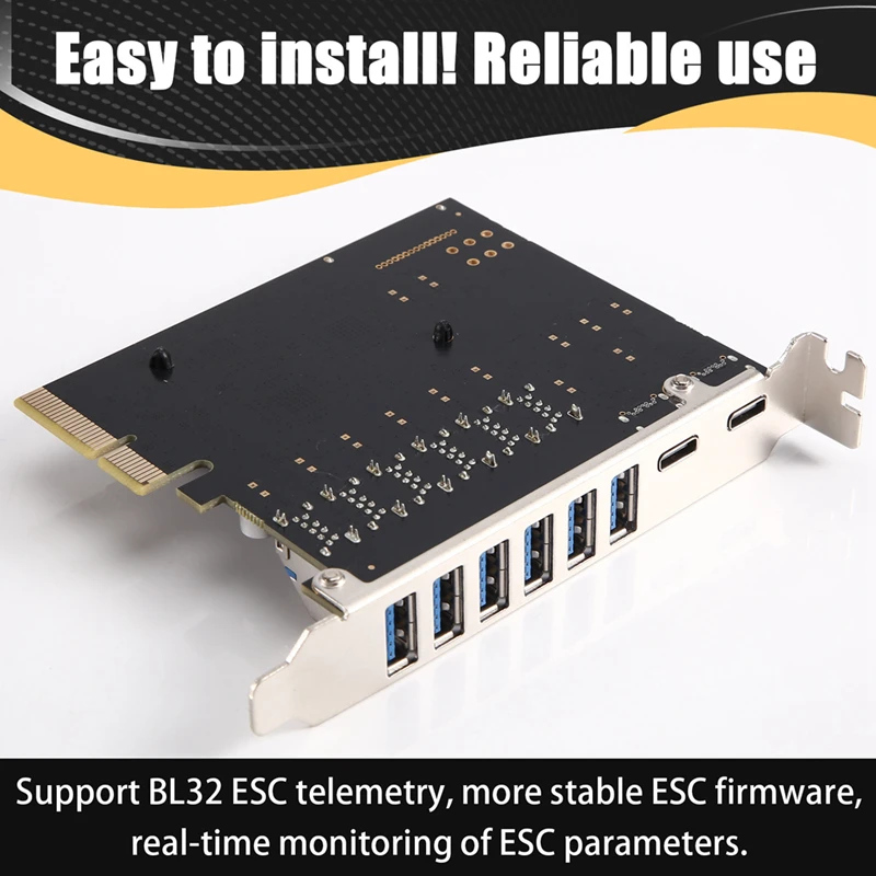 DT21 PCIe USB 3.2 Gen 2 Expansion Card 10Gbps 6xUSB-A 2xType-C PCI-E X4 Hub Adapter for Desktop Windows Linux