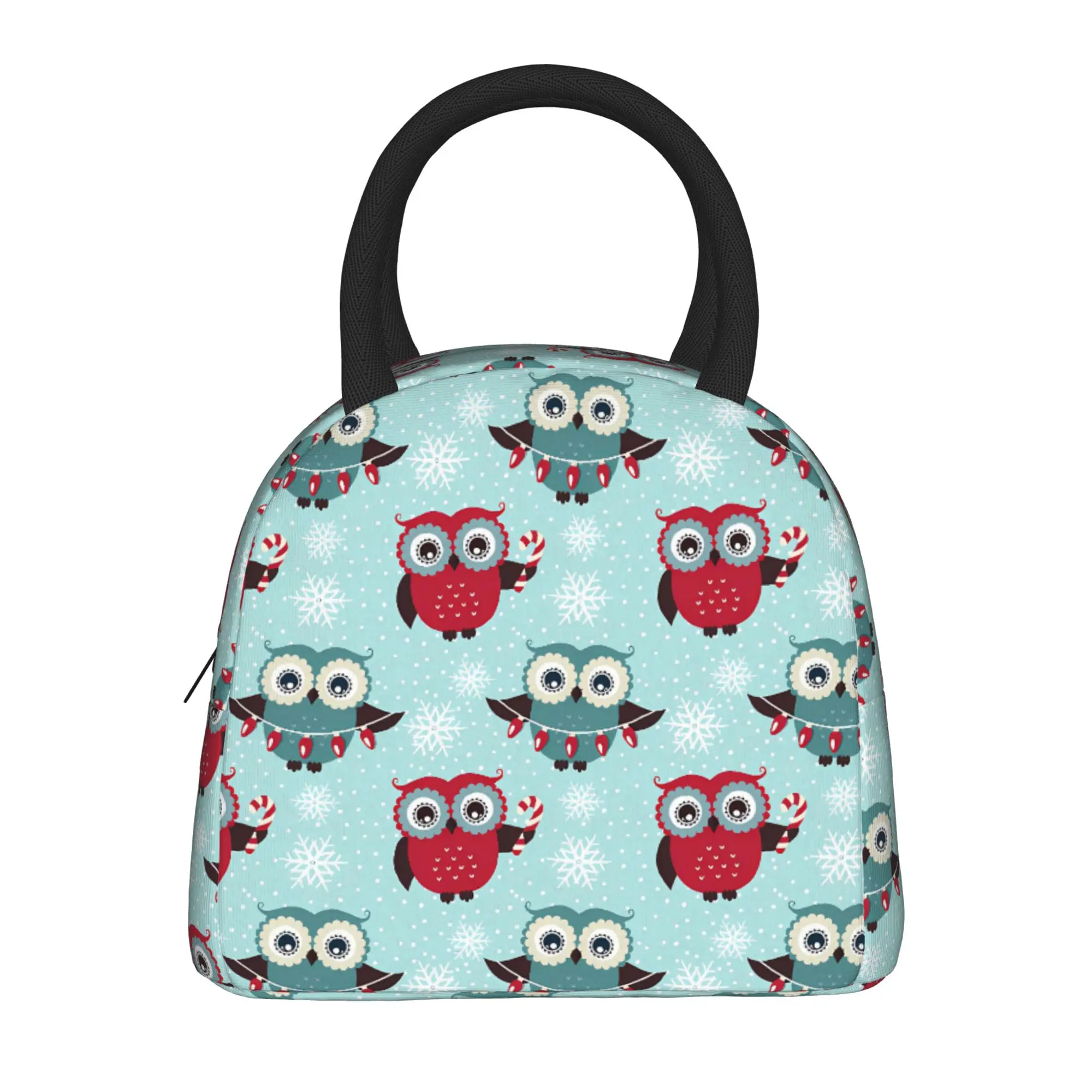 

Red And Teal Owl Lunch Bag Fashion Lunch Box For Adult School Portable Cooler Bag Waterproof Print Thermal Lunch Bags