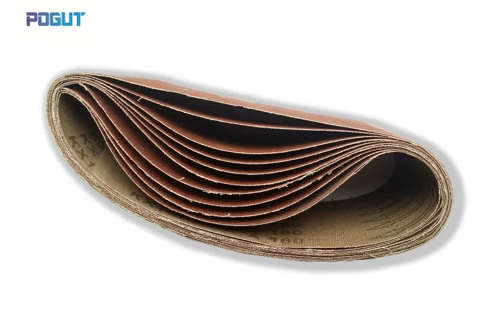 Correia de lixamento abrasiva para lixadeira de correia pneumática, 610x100 Grit, 60 Grit, 80 Grit, 100 Grit, 120 Grit, 150 Grit, 180 Grit