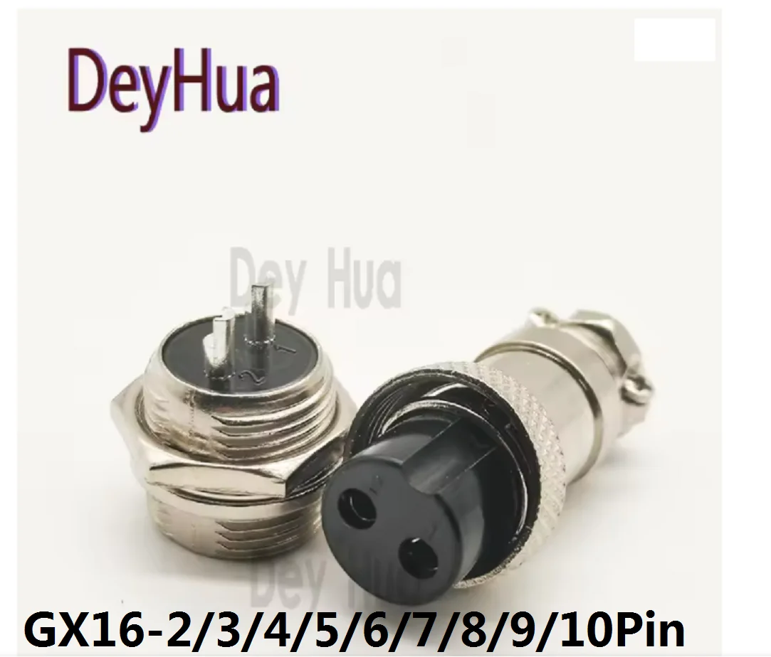 5/10/50PCS GX16-2-3456789 10pin aviation plug connector,GX16-2 square flange socket, female direct 12.5MM, male diameter 16MM