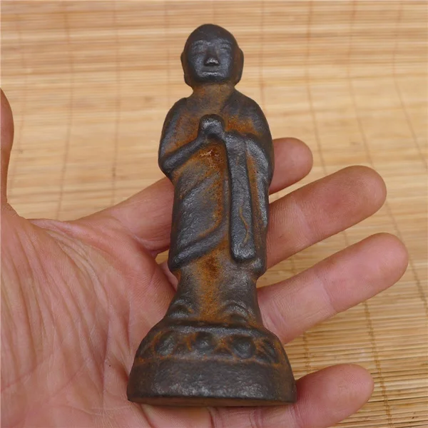 

Qing Dynasty Small Iron Man Statue Ironware Antique Collection Portrait Ornaments