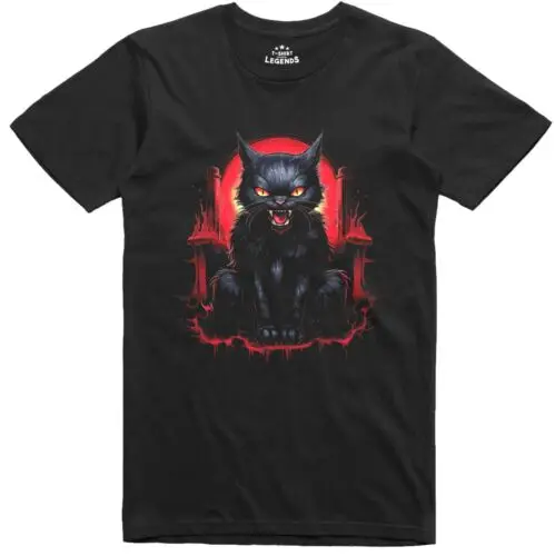 

Mens TShirt Halloween Hellcat Gothic T-Shirt Costume Regular Fit Tee