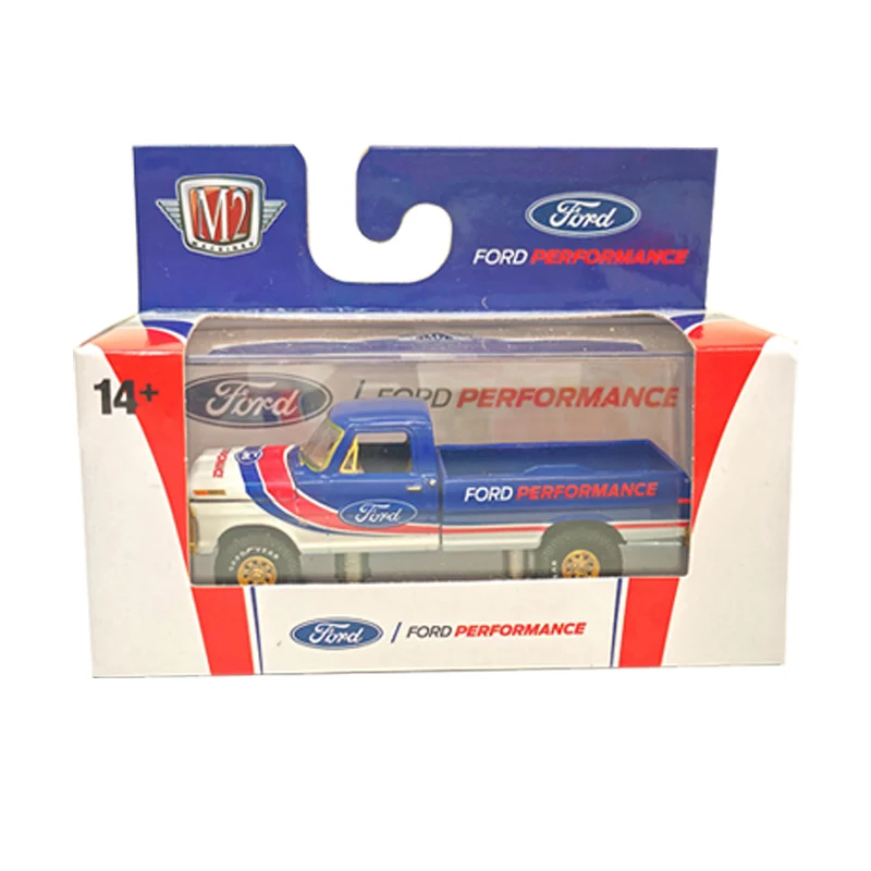 M2 MACHINES 1:64 1972 F-250 4X4 TRUCK Diecast Model Car BLUE alloy Collection model Child gift