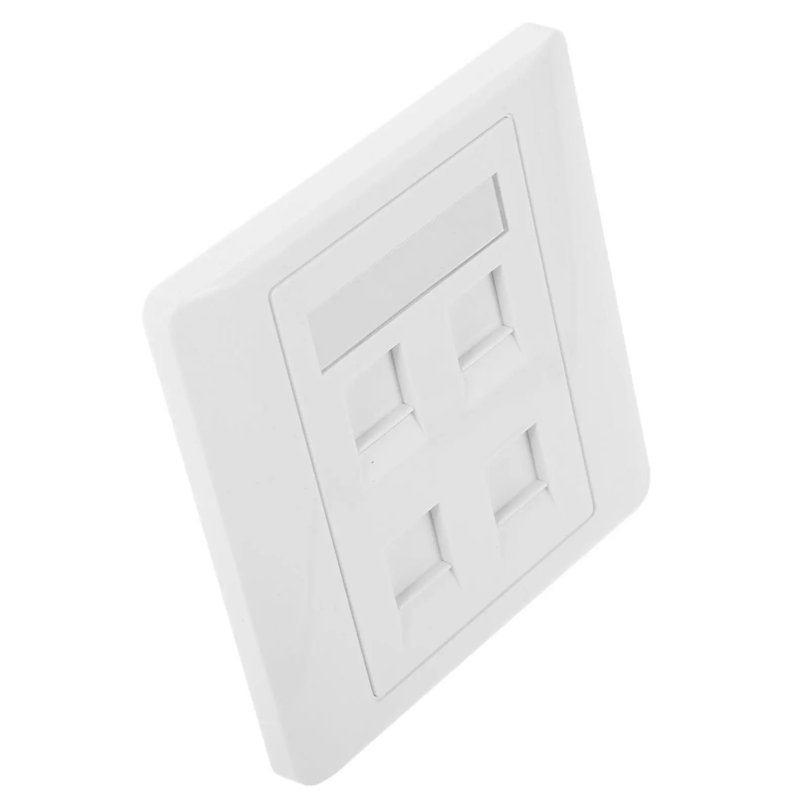 4-Port Cat6 Ethernet Wall Plate Network Panel Office Wall Mounted Outlet Panel Sturdy Plastic Ethernet Socket Reliable Data