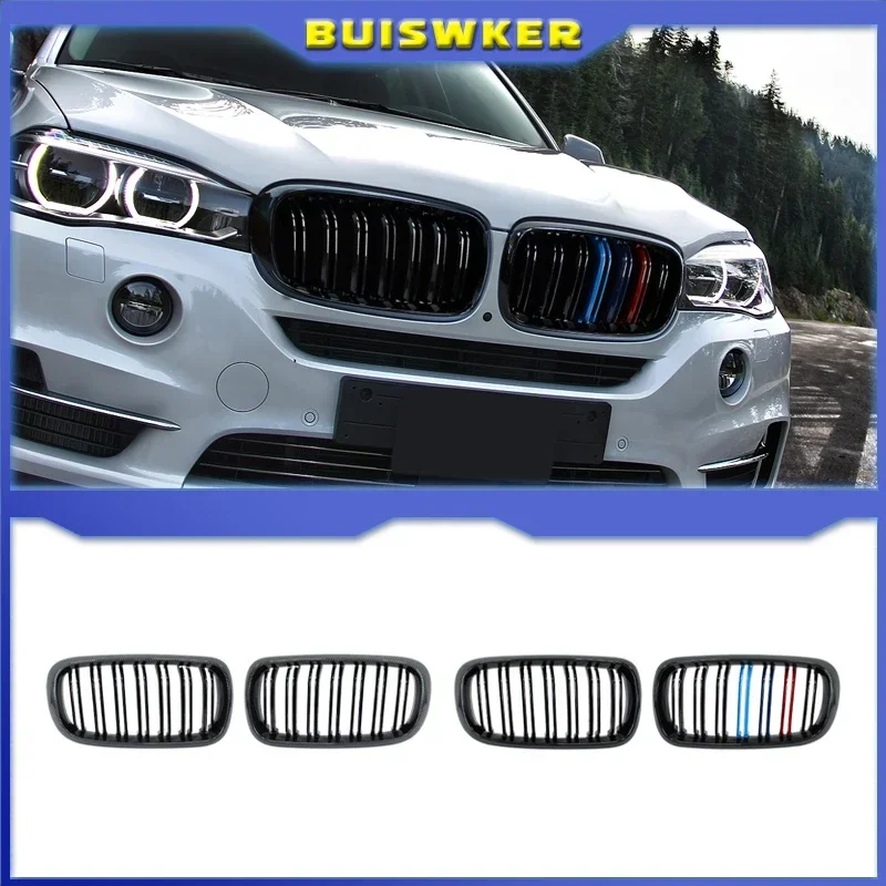 

New Look Car Grille Grill Front Kidney Glossy 2 Line Double Slat For BMW X5 F15 X6 F16 X5M F85 X6M F86 Car Accessories