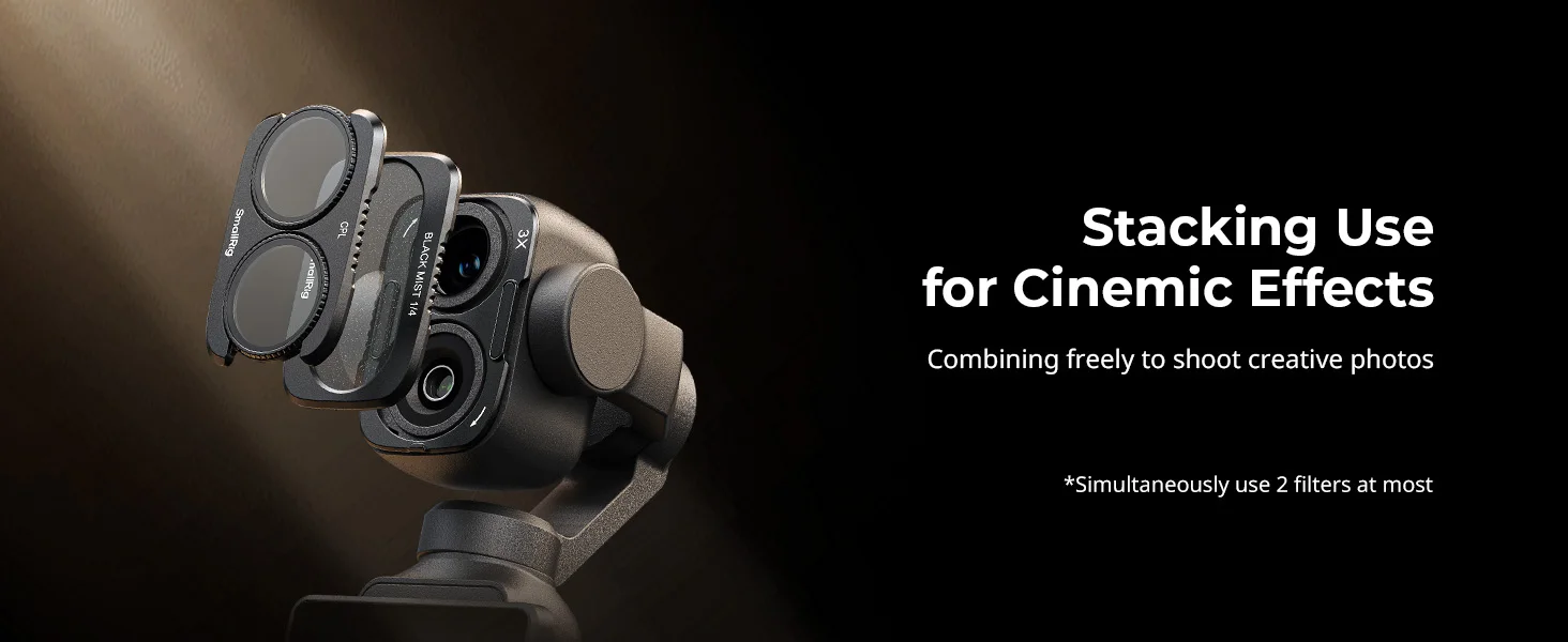 SmallRig 4P Split-Filter-Kit für DJI Osmo Pocket 4P mit CPL / 1/4 Black Diffusion / VND1-5 Filter für Kreative Flexibilität 6477 – Detail 7