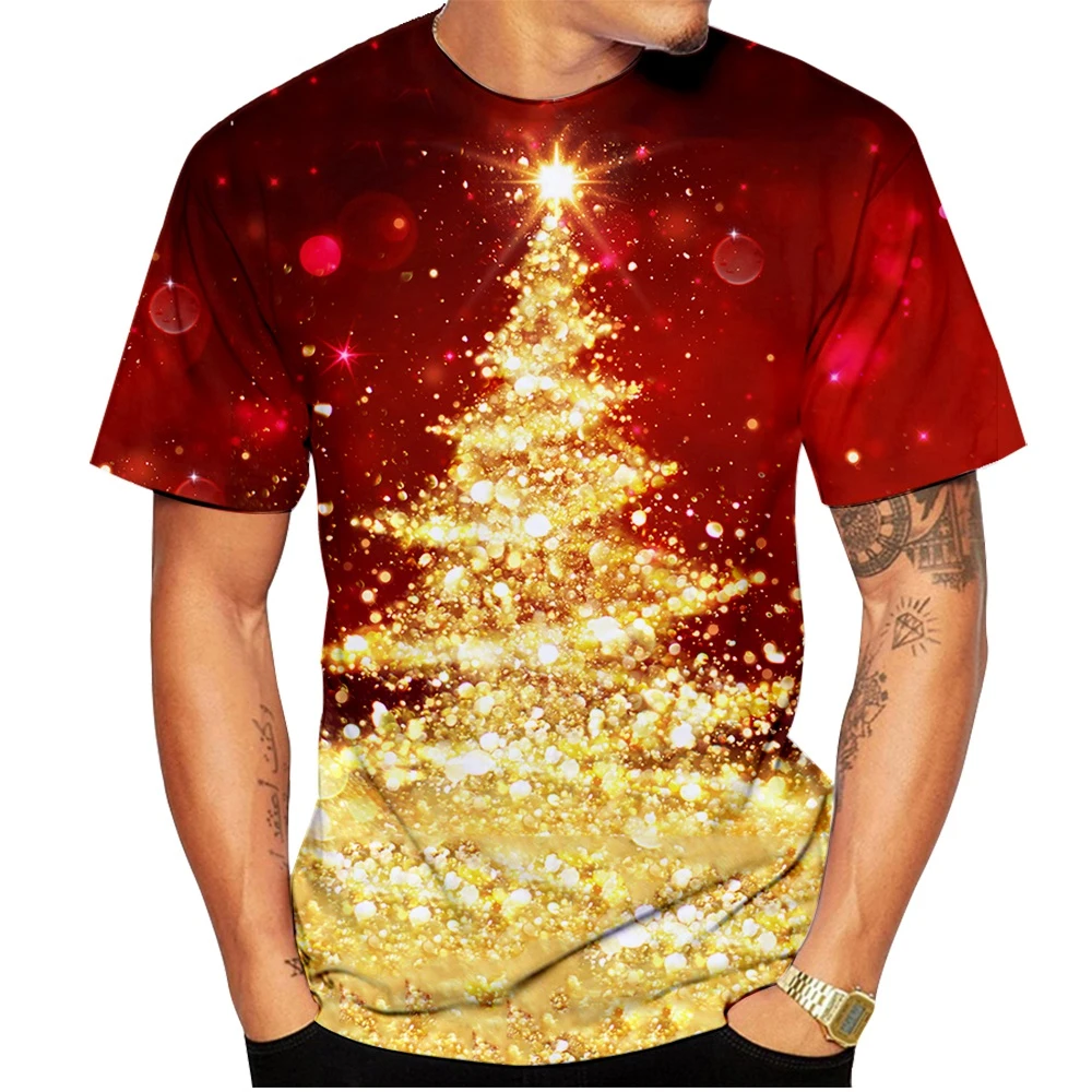 Summer New Fashionable Christmas Casual 3D Printed Popular Personalized Printed T-shirt image 3