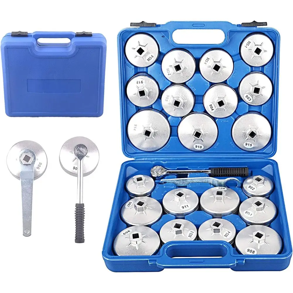 

23pcs Alloy Cup Type Oil Filter Wrench Socket Removal Tool Set 1/2 Drive with Storage Case