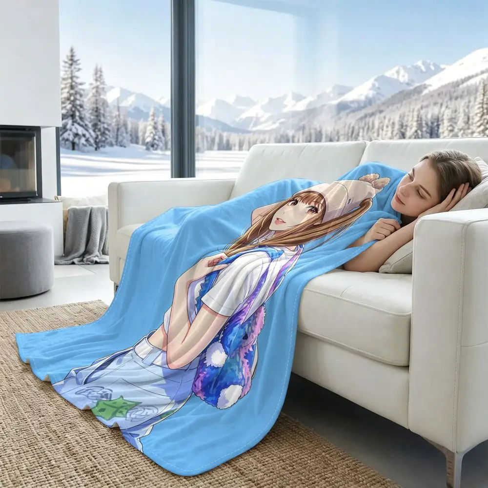 Beanie Casual Cartoon Digital Print Cooling blanket Q MAX 0.3 High Cool Portable Throw For Teen Office Trip Summer Nap Rest
