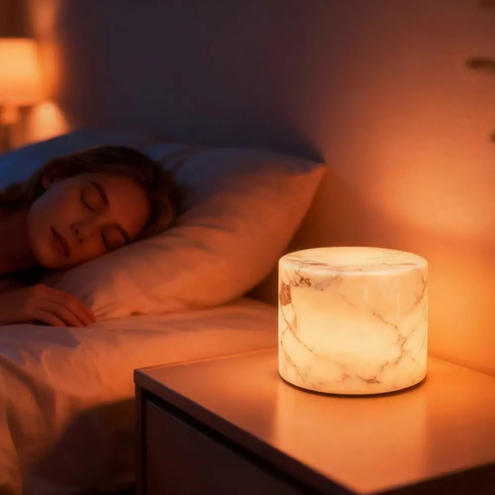 Multi Color Changing Marble LED Night Light Touch Control Dimmable Cylinder Desk Lamp Bedroom Aesthetic Decor Lighting luz 전등