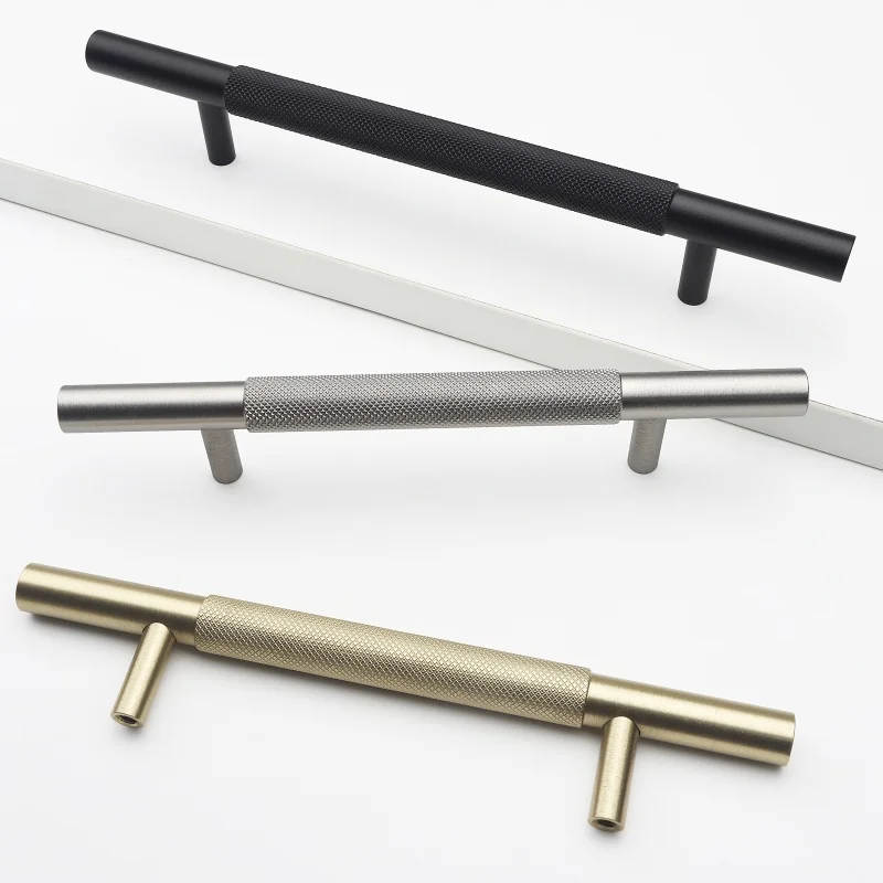 

Nordic industrial style T-shaped furniture handles embossed for anti-slip function suitable for kitchen cabinet handles entire h