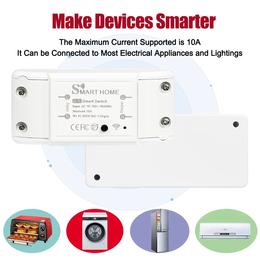 EARU Tuya EWeLink WiFi ZigBee 10A DIY Mini WiFi Smart Lichtschalter Modul Sprachsteuerung Drahtlose Fernbedienung für Alexa Google – Detail 9