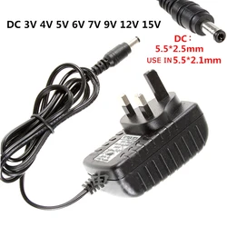 UK Plug AC 230V Universal Power Adapter DC 3V/5V/6V/9V/12V 0.5A-2A with for LED Lights, Routers & Smart Home Devices