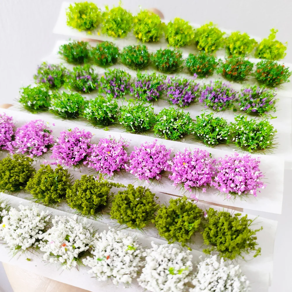 49/60-teiliges Künstliches Blumencluster-Modell für Landschaftsgestaltung, Gartendekoration, Statisches Gras, DIY-Modellbau-Materialien, Diorama-Zubehör – Detail 8