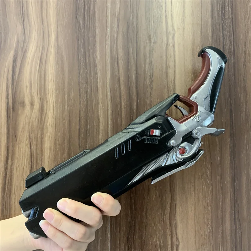 Game OW Black Death Revolvers Weapon Gun 1:1 Cosplay Safety PU Gift Outdoor Toy Rubber Soldier 76 D. va Tracer No Shooting