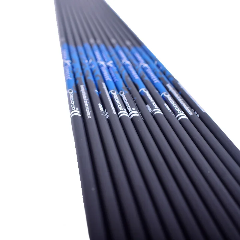 Imagem -05 - Pure Carbon Hunting Archery Arrows Shaft Spine300800 Id6.2 mm Bow Composto para Bow 12 Pcs