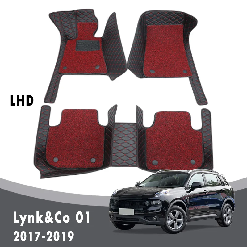 

Роскошные двухслойные коврики с проволочной петлей для Lynk & Co 01 2019 2018 2017, автомобильный напольный коврик, аксессуары для интерьера, водонепроницаемый чехол на заказ