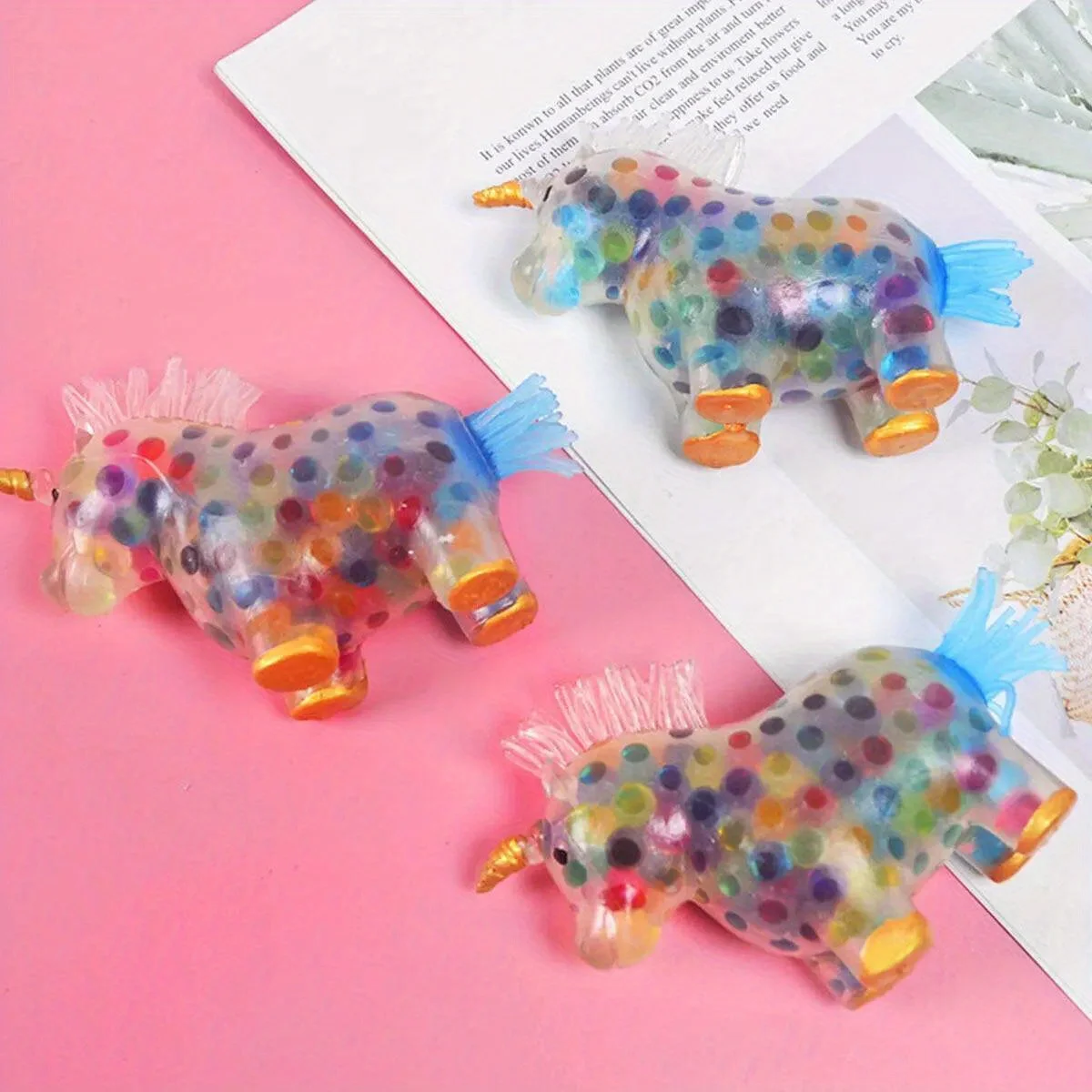 Kawaii Colorful Gel Water Unicorn Calm Ball Mood Healing Soft Squeeze Joy Toy Mind Anxiety Relief Sensory Decompression Toy