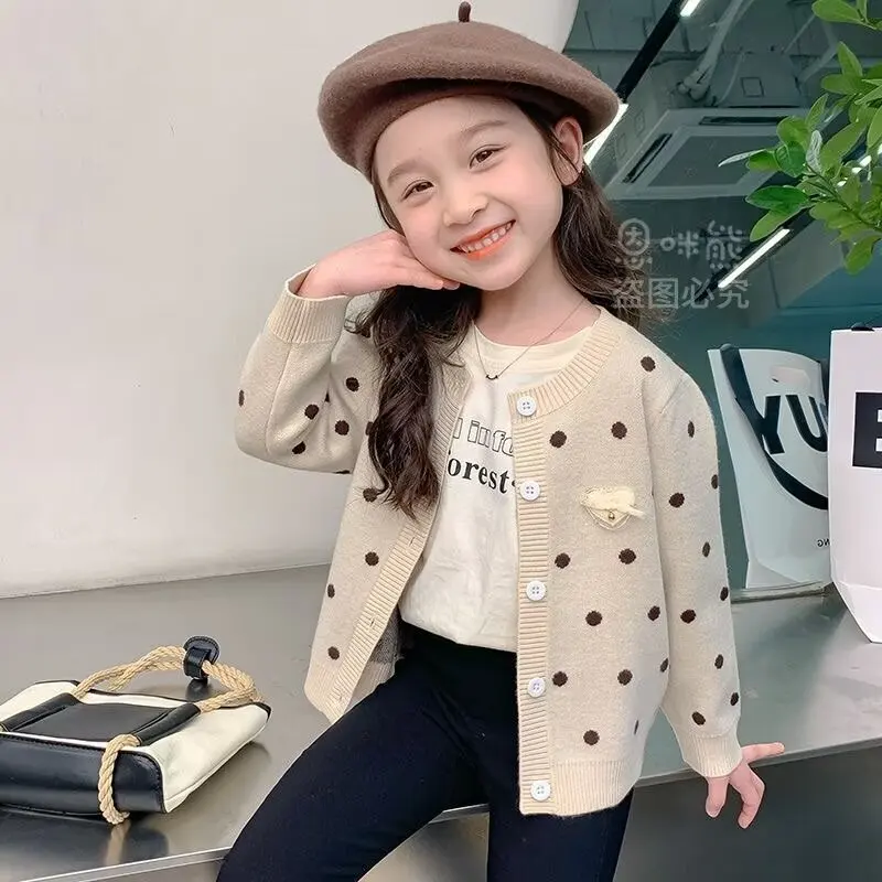 

Autumn Winter Children's Knitted Cardigan Casual Single Breasted Girls Sweater Coat Clothes Girls' Outerwear New2 3 4 5 6 7 T