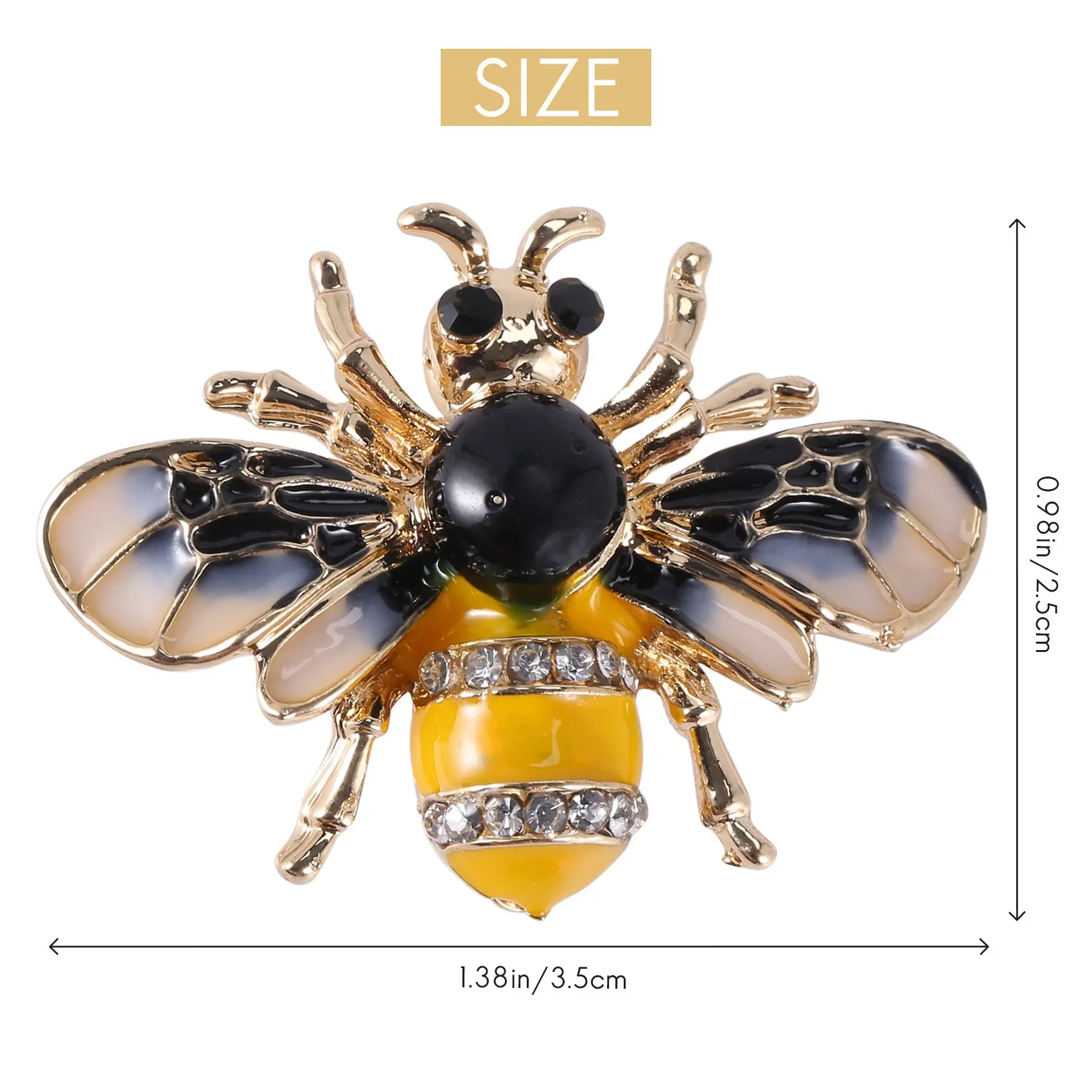 FZFZ Pin Bros Kristal Modis Lencana Kostum Hadiah Perhiasan Pesta Mode Lebah