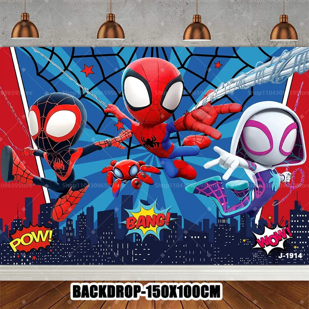 Marvel Spidey And His Amazing Friends Birthday Party Supplies Decor SpiderMan Balloon Banner Backdrops Cupcake Topper Kids Gifts - Image 6