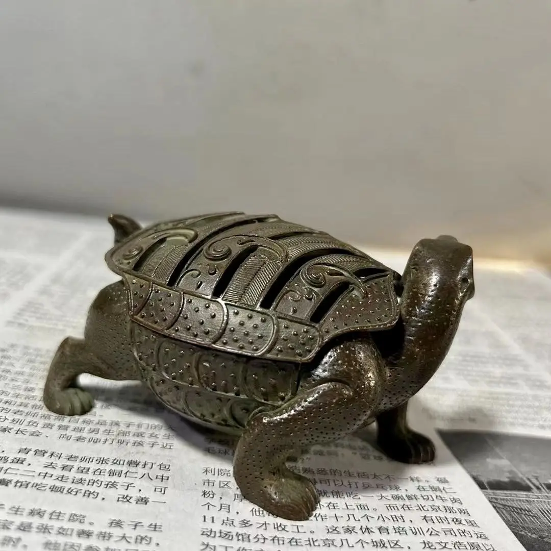 Incense burner bronze with cover longevity tortoise tea pet lovely turtle  home decor